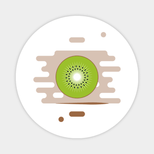 Kiwi fruit in a splash of juice Magnet